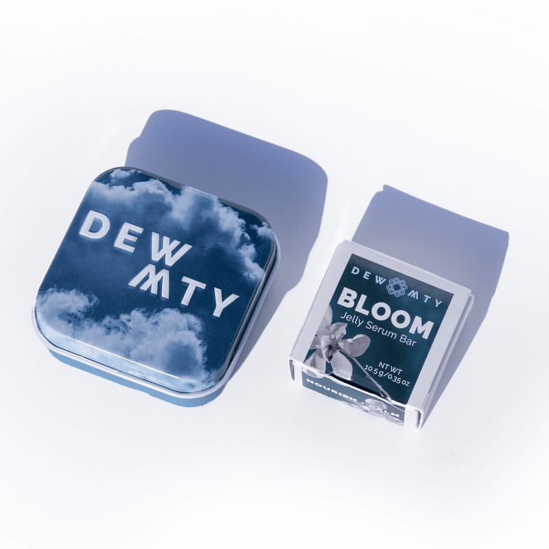 DEW MIGHTY Cloud Container + BLOOM Dynamic Duo Skincare Set – Bloom Solid Jelly Serum & Moisturizer