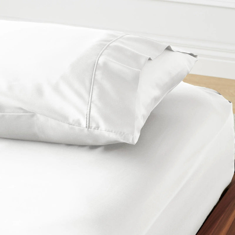 ettitude Queen / Cloud White Signature Sateen Fitted Sheet - 10 Color Options
