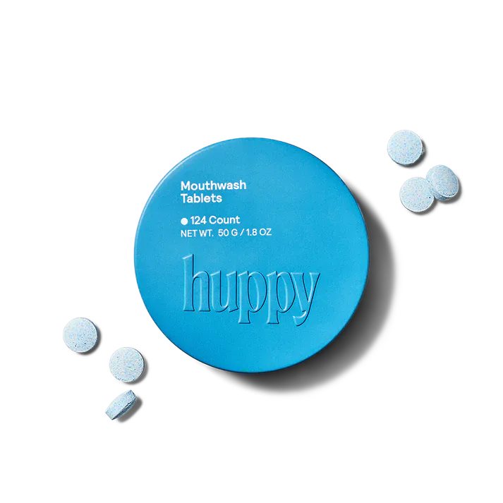 Huppy Mouthwash Tablets Mouthwash Tablets - Zero Waste Mouthwash - All Natural, Plastic-Free, Refillable, 124 ct.
