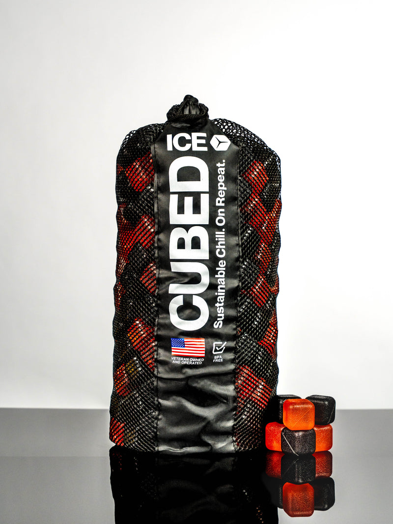 CUBED ICE CUBED ICE-Black-Red-10lb Bag