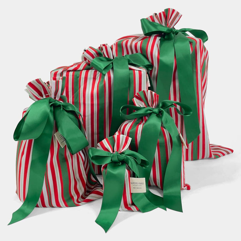 Waste Free Celebrations Set of 5 Scandi Julrander Reusable Gift Bag Set