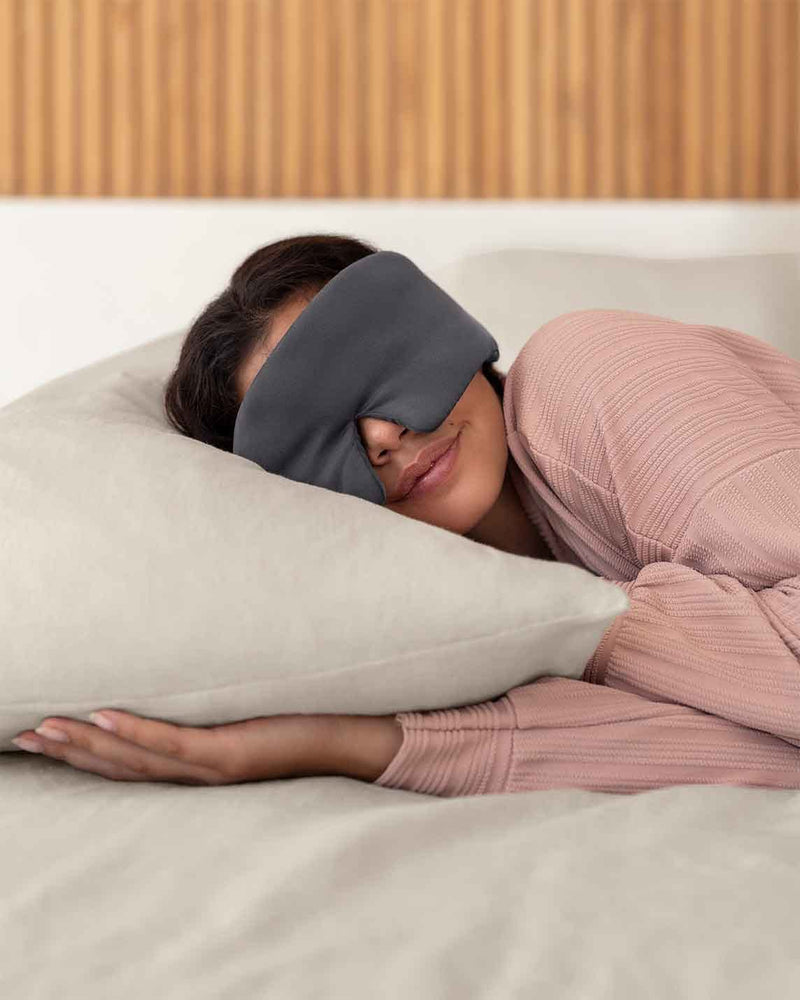 Baloo Living Grey with Amethyst Crystal Weighted Silk Sleep Stone Mask
