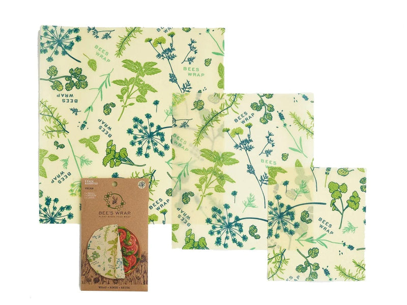 Beeswax Food Wraps - Variety Packs - Zero Waste Food Wraps, Organic, 3 Pack, Beeswax or Vegan