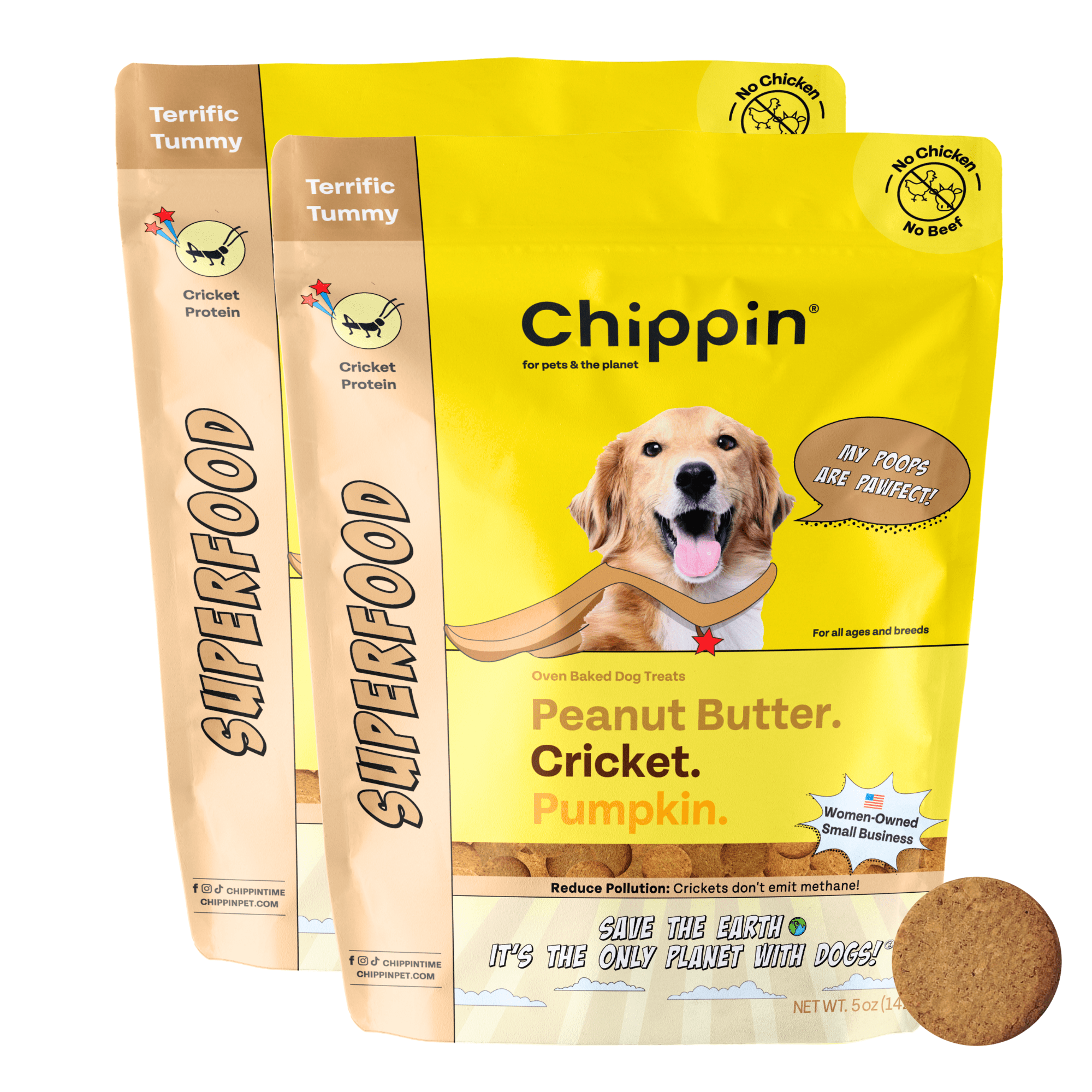 Fish Chippin Dog Treats Superfood Dog Treats: Peanut Butter