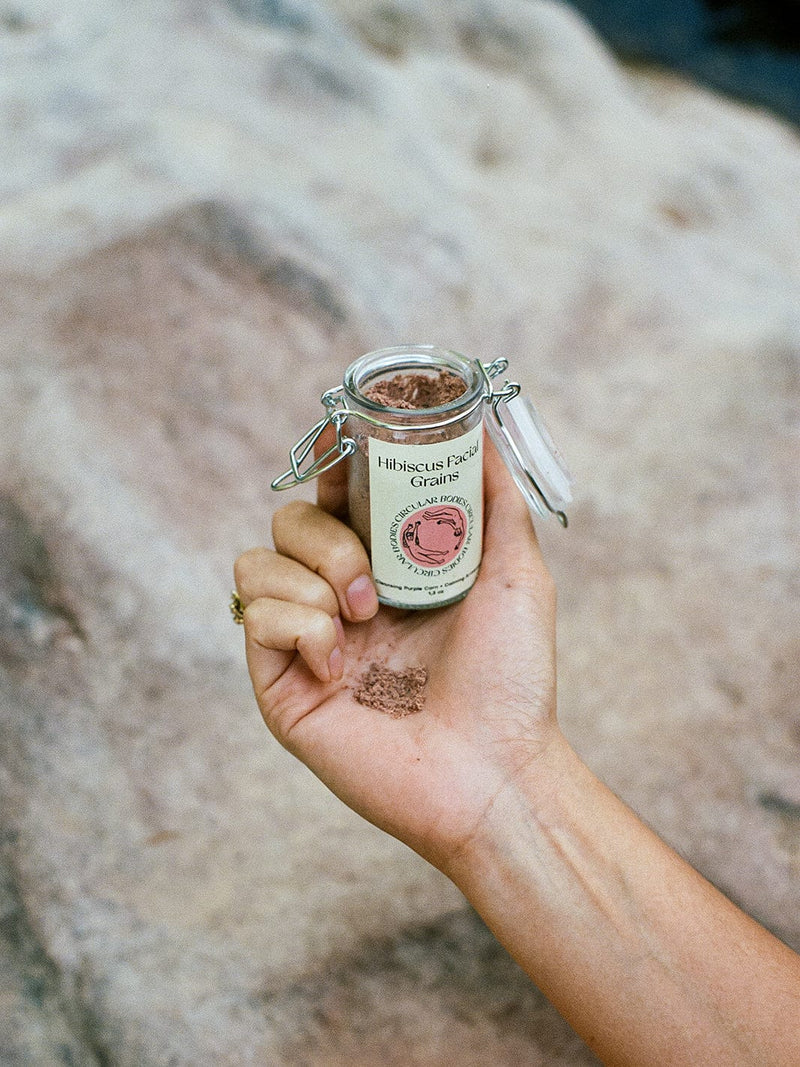Circular Bodies Hibiscus Facial Grains Hibiscus Facial Grains - Plastic Free Face Scrub, Mask, & Cleanser, All Skin Types