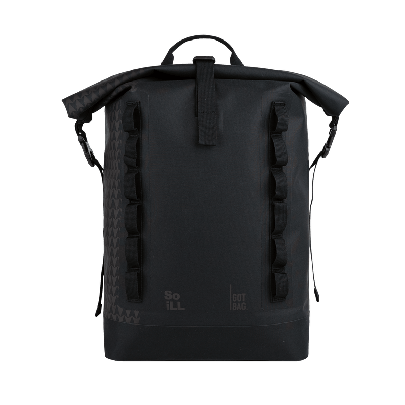 GOT BAG black Rolltop “On The Roam” by Jason Momoa, sustainable 31 L roll‑top backpack