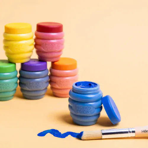 Honeysticks Honeysticks Children's Non-Toxic Finger Paint Set for Toddlers, Eco-Friendly & Washable, 6 Colors