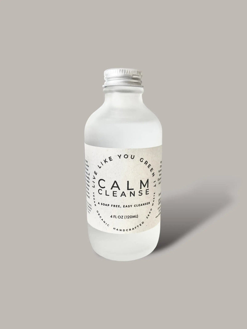 Live Like You Green It Calm Cleanse Gentle Face Wash and Toner + Hyaluronic Acid, Micellar Water, and Organic Rose