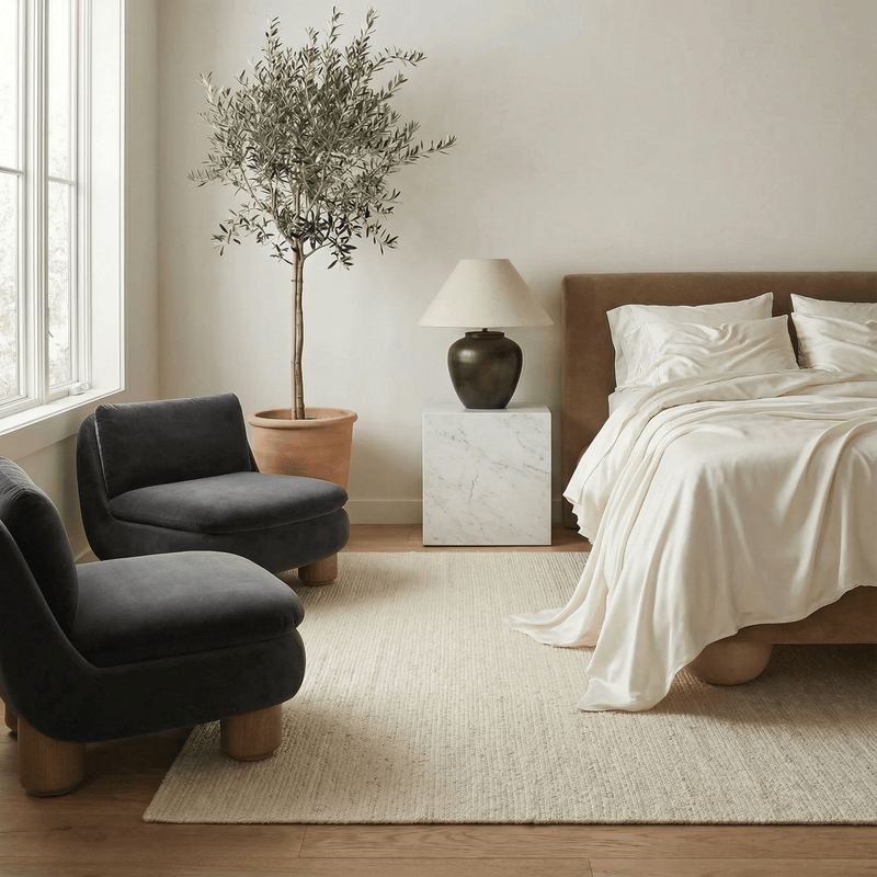 ettitude Queen / Cream Luxe CleanBamboo® Sateen+ Flat Sheet