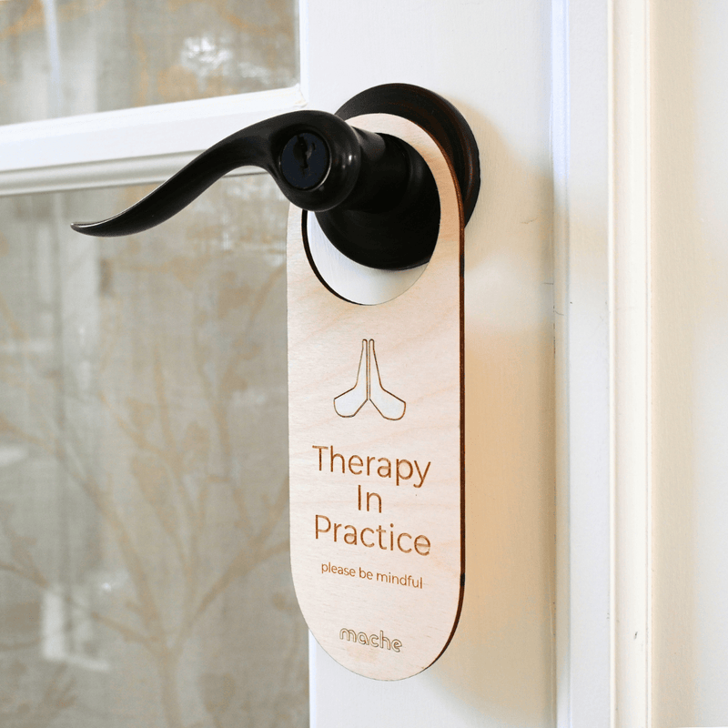 Mache Birch Self Care Sign, Therapy Door Hanger