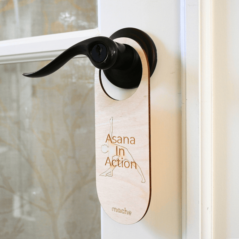 Mache Birch Self Care Sign, Yoga Door Hanger