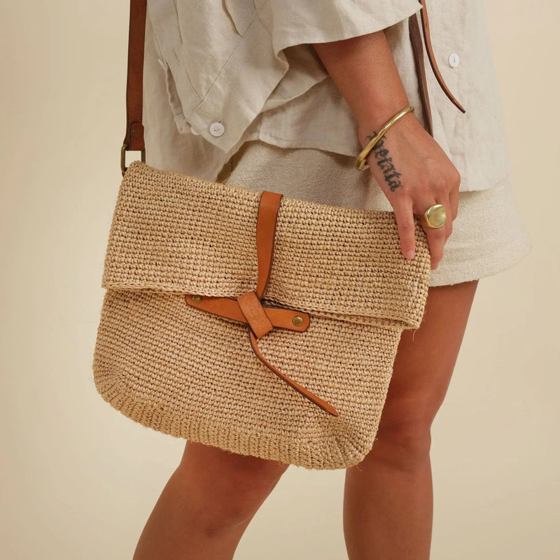 Made by Minga Natural Natural Carmen Woven Crossbody Bag