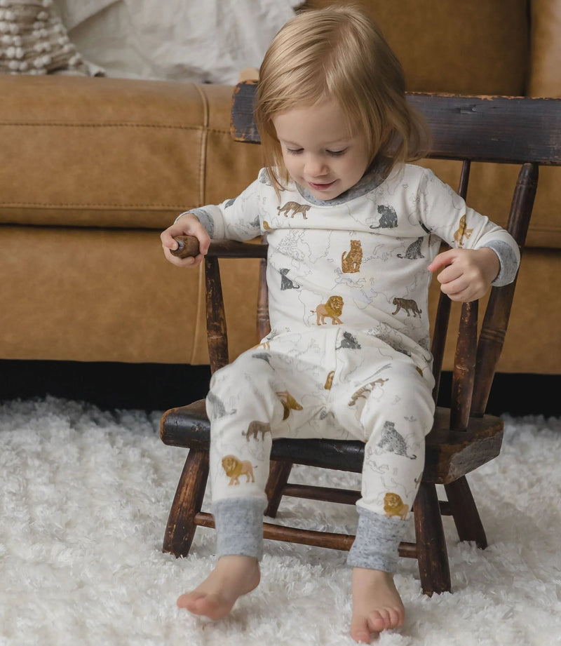 MeOMyEarth Big Cats 2-Piece Pajama Set – Eco-Friendly Infant & Toddler Sleepwear