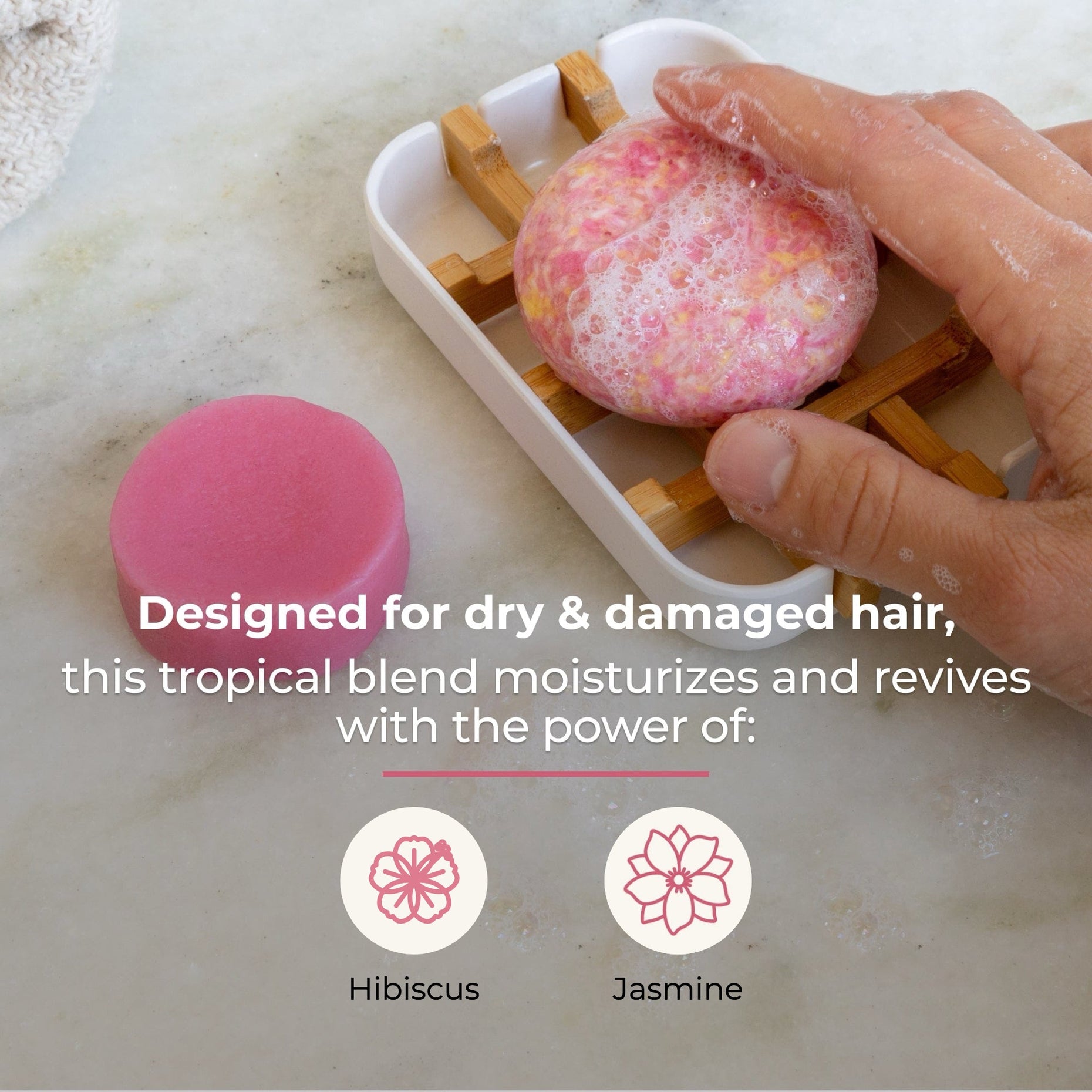 Sunkissed shampoo and conditioner bars scent blend with hibiscus and jasmine
