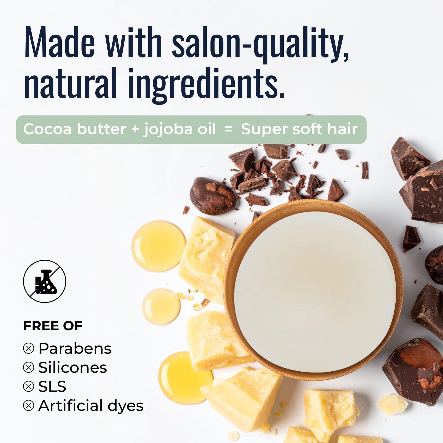 Peppermint Breeze shampoo and conditioner bars: salon-quality natural ingredients, cocoa butter and jojoba oil, free of parabens, silicones and SLS