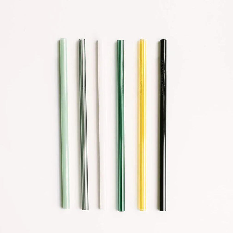 Simply Straws Classic 10" Glass Straw Set - Fjord Mist