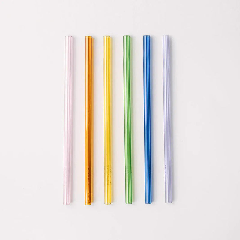 Simply Straws Classic 10" Glass Straw Set - Iridium