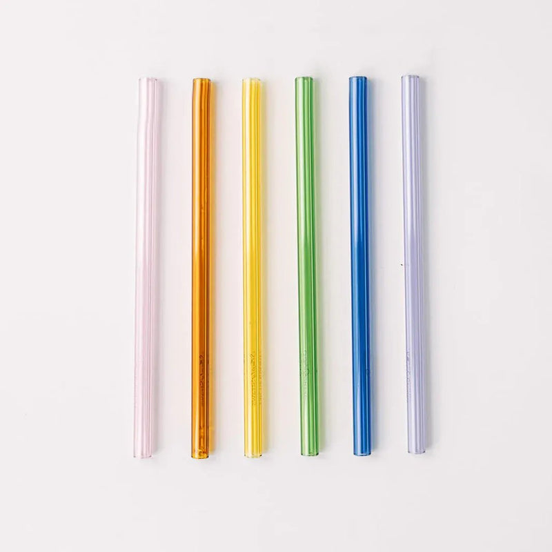 Simply Straws Classic 6" Glass Straw Set - Iridium