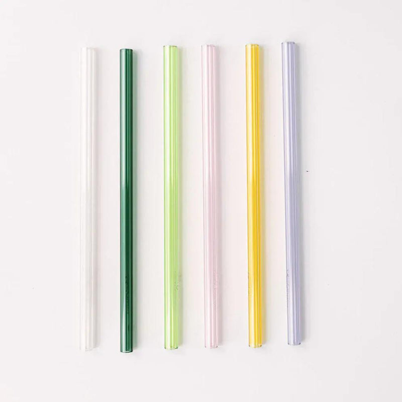 Simply Straws Classic 8" Glass Straw Set - Meadow