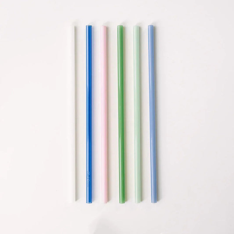Simply Straws Tumbler 12" Glass Straw Set - Cote d'Azur