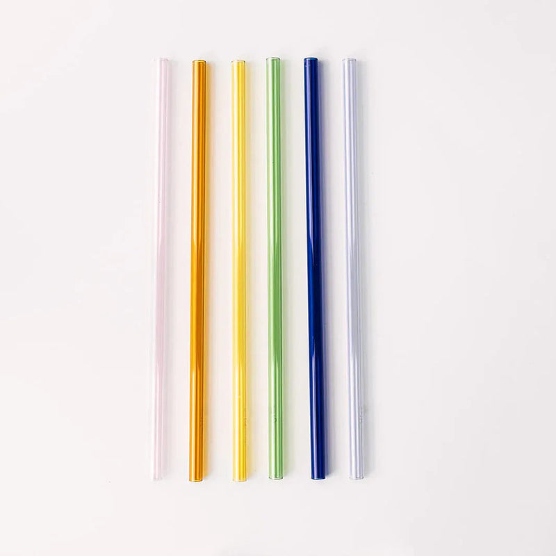 Simply Straws Tumbler 12" Glass Straw Set - Iridium