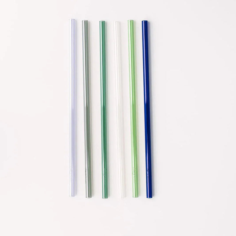 Simply Straws Tumbler 12" Glass Straw Set - Seaglass