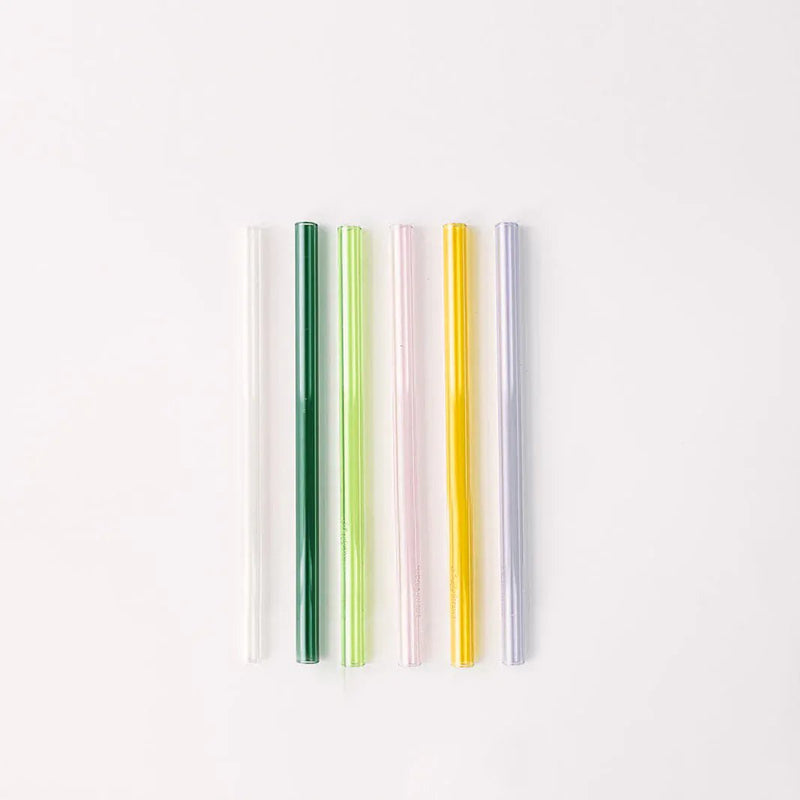 Simply Straws Wide 10" Glass Straw Set - Meadow