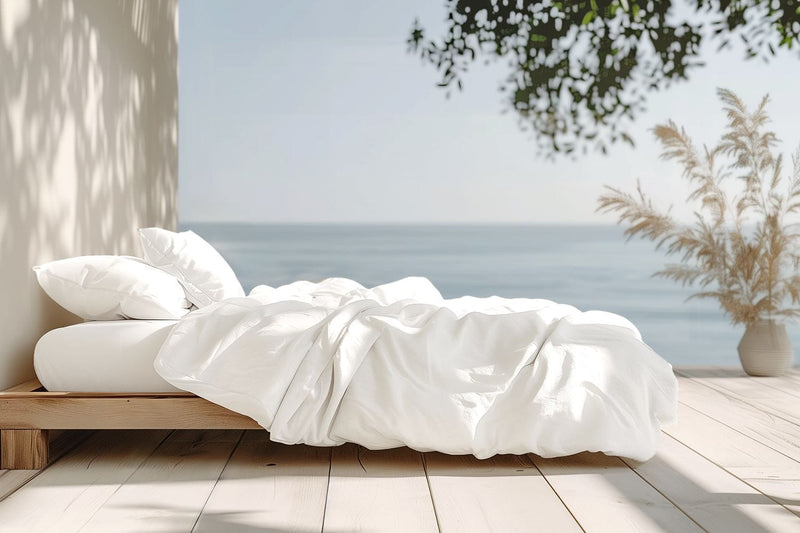 Sleep & Beyond King / Crisp White 100% Organic Cotton Percale Pillowcase Pair