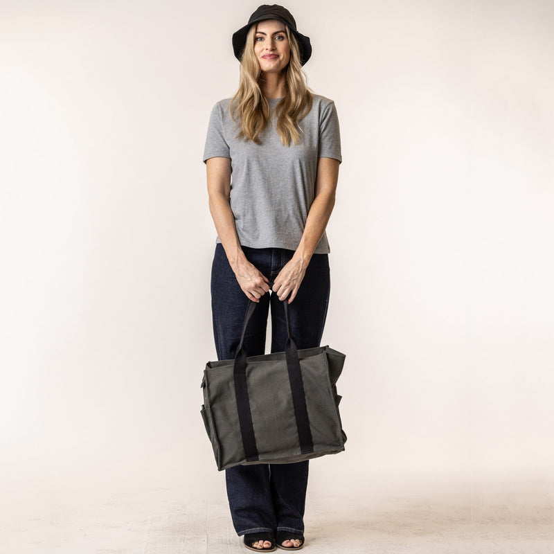 Terra Thread® Charcoal Grey Organic Cotton Canvas Tote Bag - Fair Trade Everyday Tote