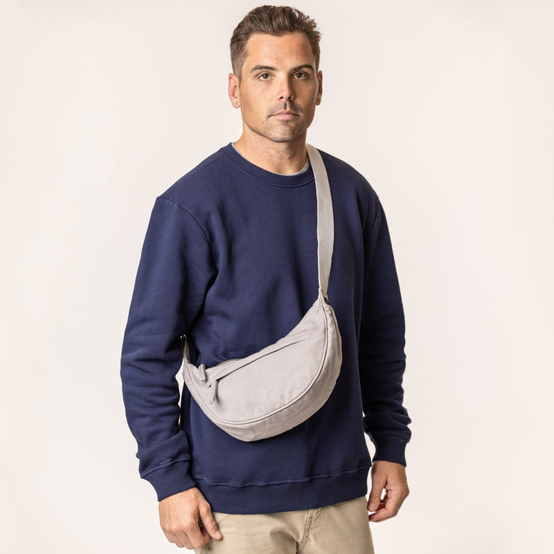 Terra Thread® Cloud Grey Organic cotton Crossbody Bag