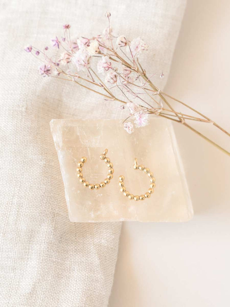 wellthy® 14k Yellow Gold Beaded Hoop Earring Jackets