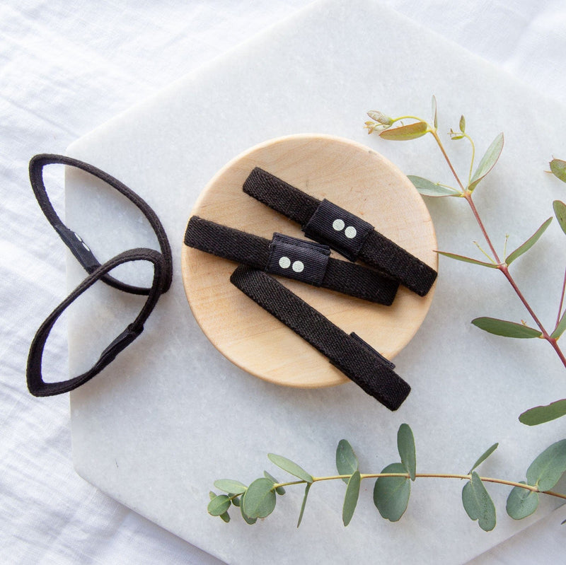 Plastic Free Organic Hair Ties - 6 Colors, Sustainable Hair Ties, Organic Cotton, Natural Rubber