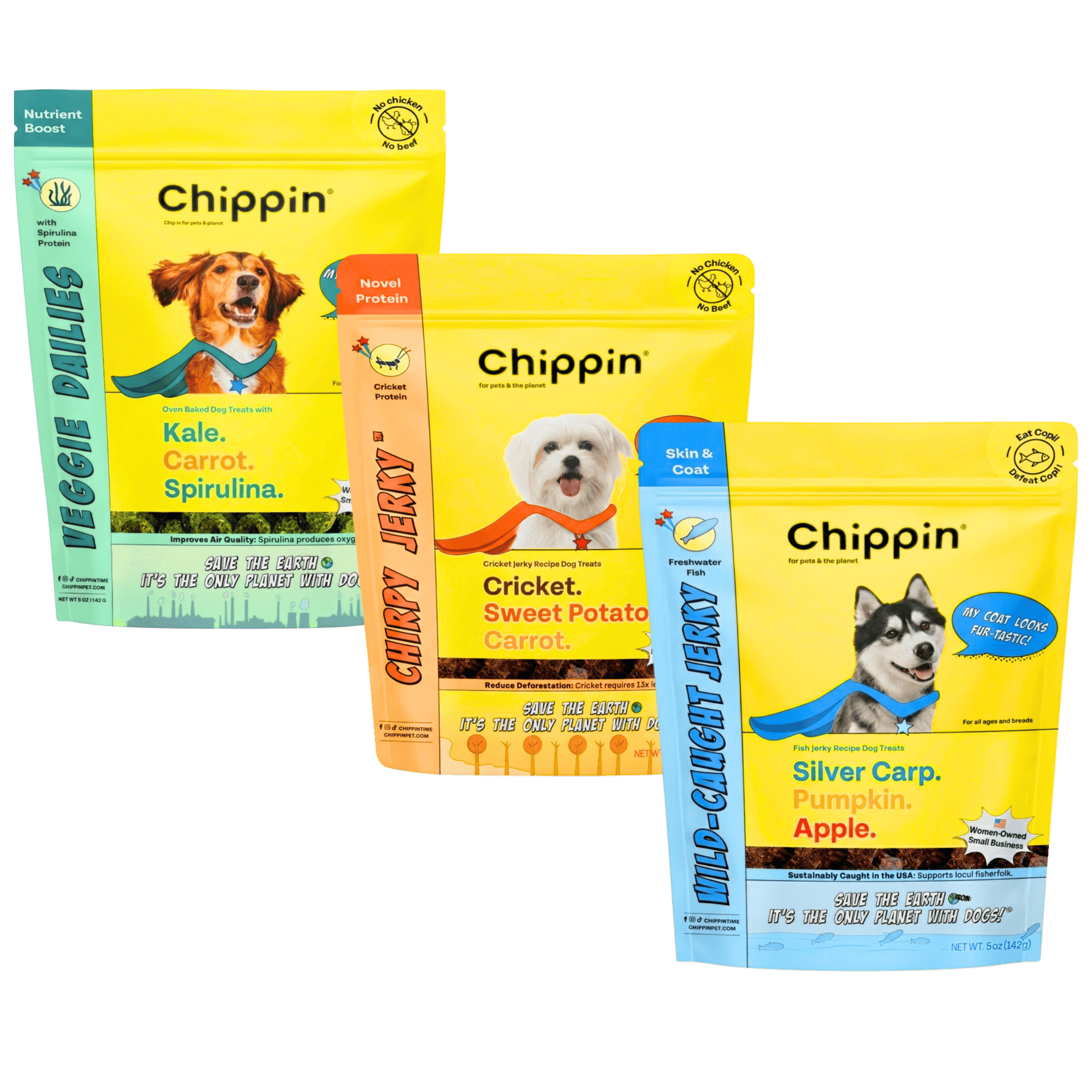 Chippin Protein Starter Pack - 3 Sustainable Dog Treats ...