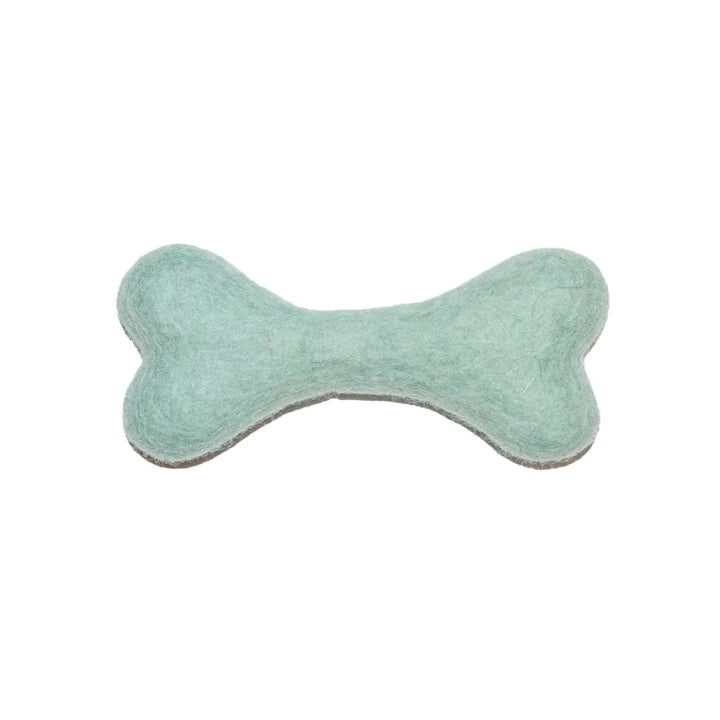 Awoo Pets AQUA BLUE Handcrafted Felt Bone Dog Toy