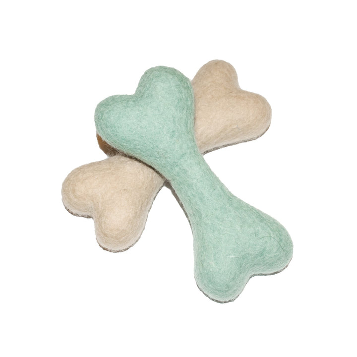 Awoo Pets GREY Handcrafted Felt Bone Dog Toy