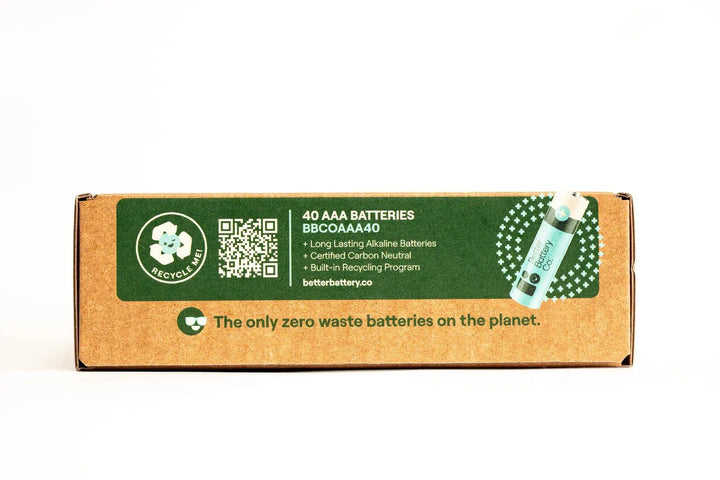 Better Battery Co. Zero Waste AAA Batteries – 40 Pack by BetterBattery