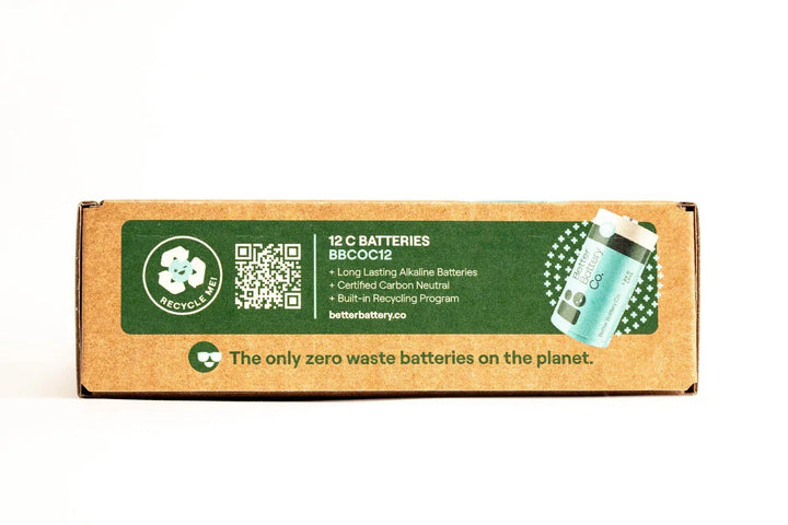 Better Battery Co. Zero Waste C Cell Batteries – 12 Pack by BetterBattery
