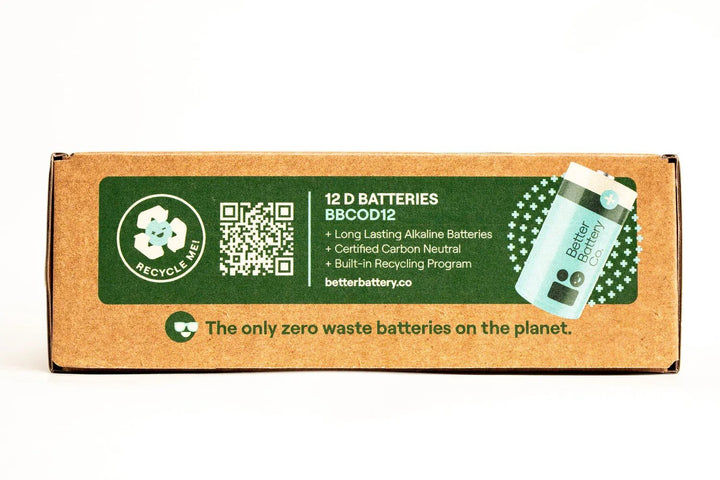 Better Battery Co. Zero Waste D Cell Batteries – 12 Pack by BetterBattery