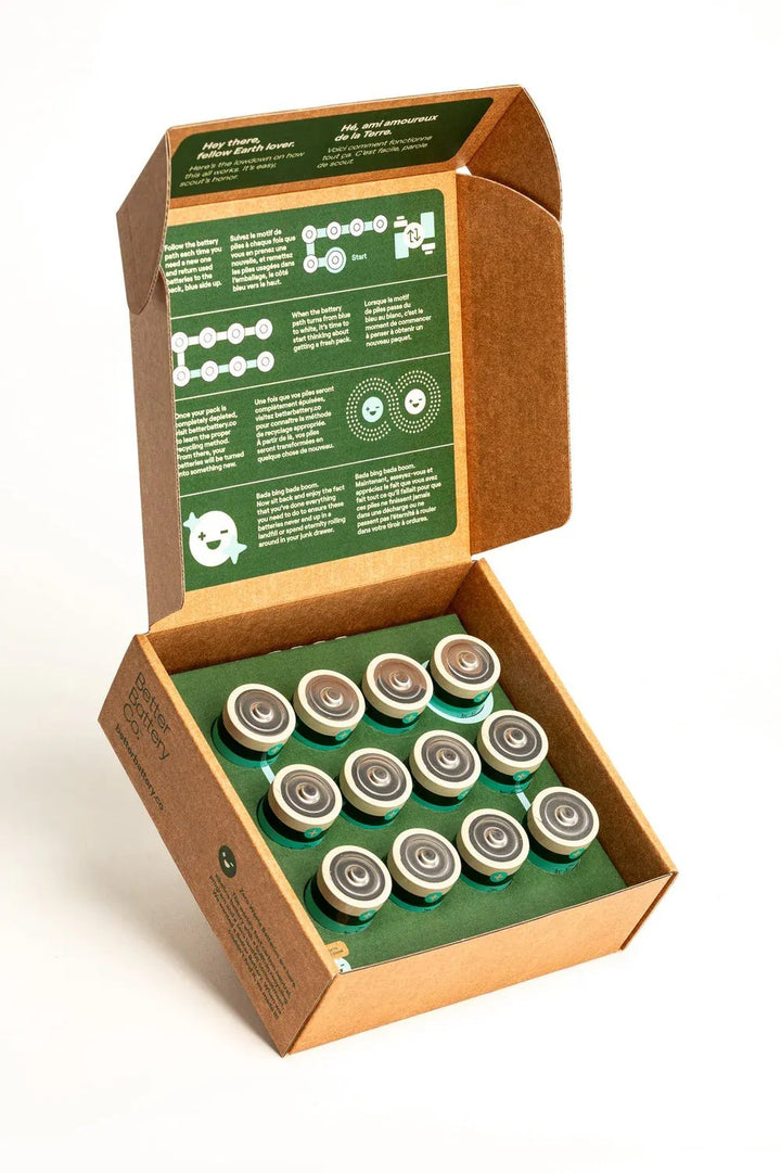 Better Battery Co. Zero Waste D Cell Batteries – 12 Pack by BetterBattery
