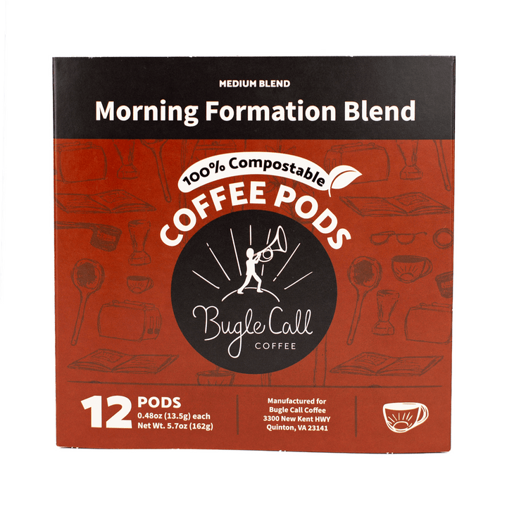 Bugle Call Coffee Morning Formation / 12-Count Box Compostable Single Serve Coffee Pods