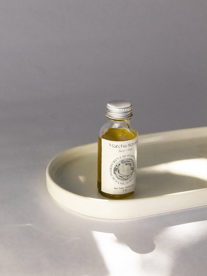 Circular Bodies metal cap (for refills) Matcha Serum for Face & Hair - Vegan, Organic, Sensitive Skin, 2 oz.