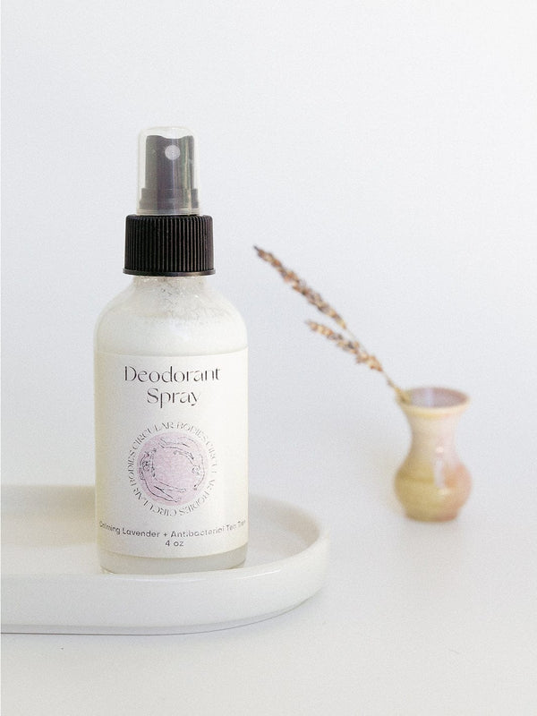 Circular Bodies Spray Cap Spray Deodorant - Baking Soda Free Deodorant, All Natural, Sensitive Skin, Refillable, 4 oz.