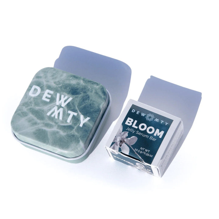 Dew Mighty Water Case + BLOOM Solid Facial Serum Moisturizer Bar - Zero Waste Face Moisturizer, All Natural, Plastic Free, Refillable, Vegan