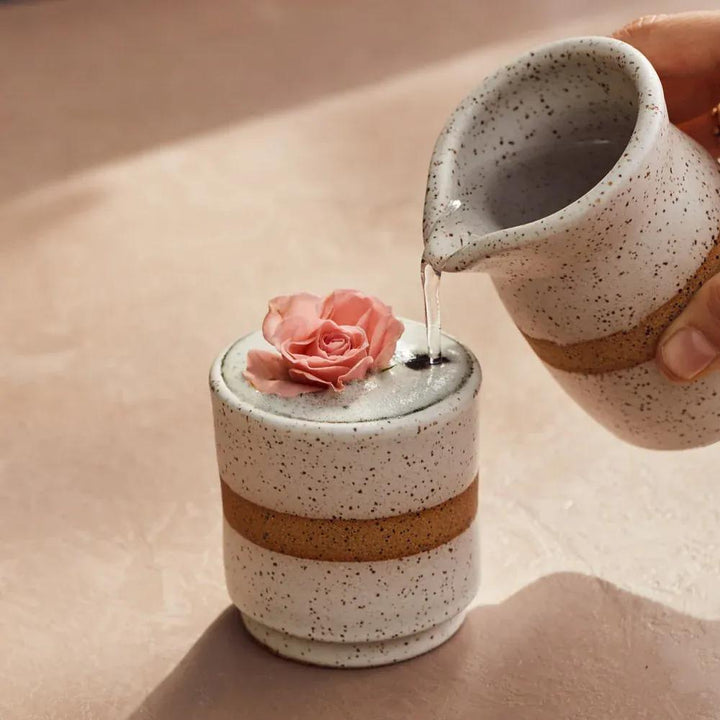 Earth and Element Cream Tiny Cups - Stoneware Cups, Multiple Colors, Handmade in USA