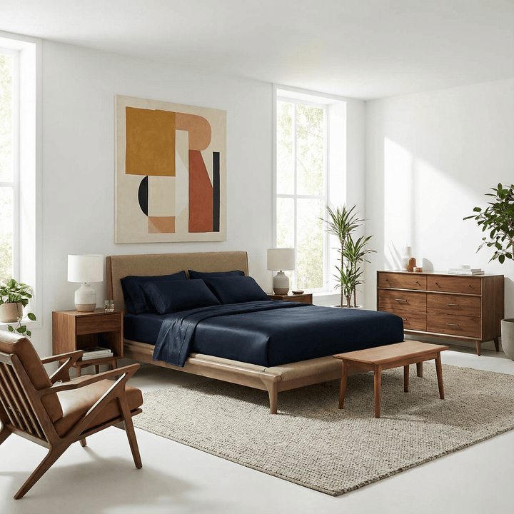 ettitude Full/Queen / Indigo Luxe CleanBamboo® Sateen+ Duvet Cover