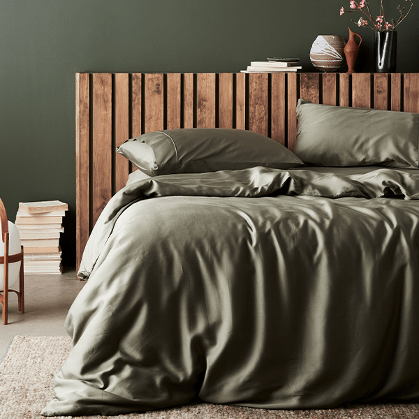 ettitude Moss / Twin Signature Sateen Duvet Cover