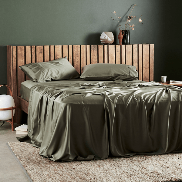 ettitude Moss / Twin Signature Sateen Flat Sheet