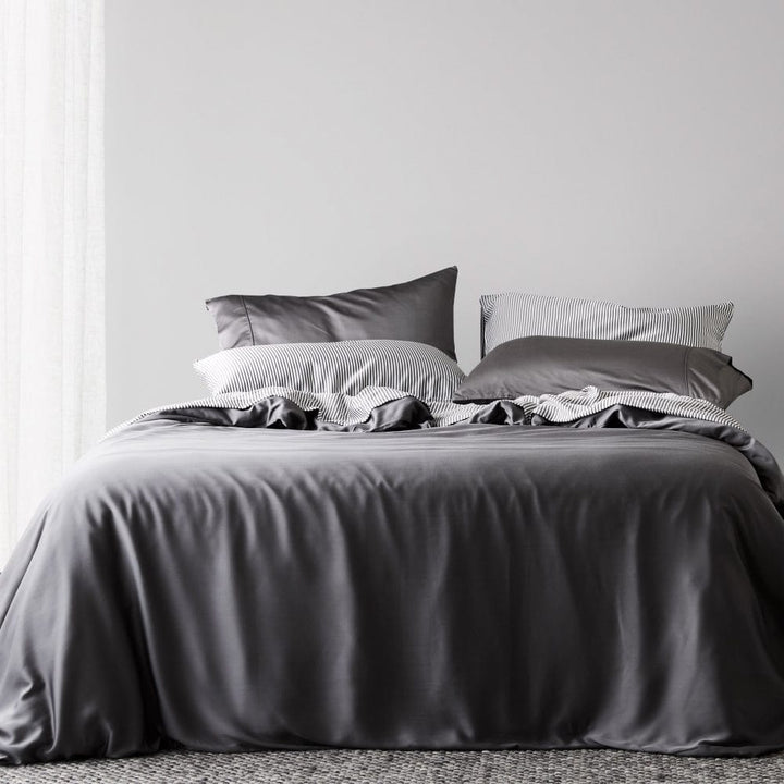 ettitude Slate / Twin Signature Sateen Duvet Cover