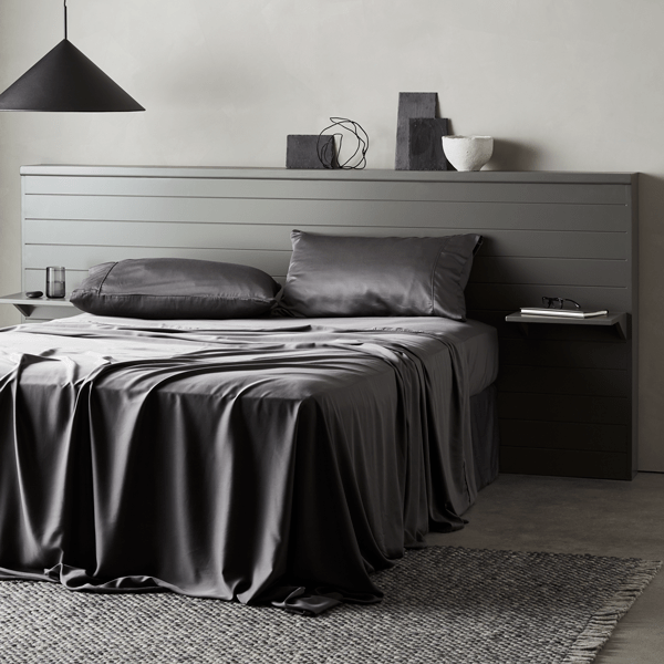 ettitude Slate / Twin Signature Sateen Sheet Set