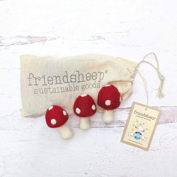 Friendsheep Amanita Mushrooms - Set of 3